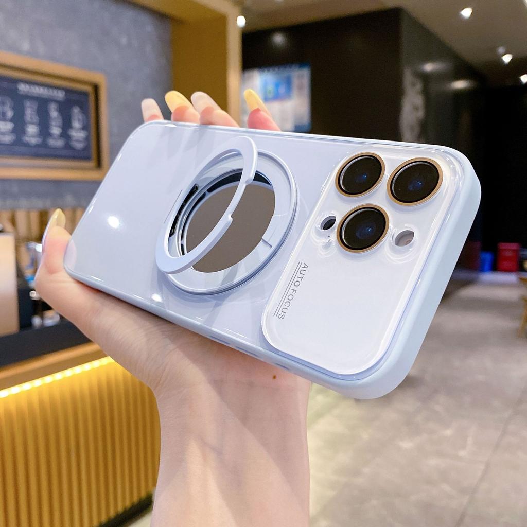 17 Applicable to Apple 16 360 Metal Magnetic Bracket Mirror 15 Mobile Phone Case iPhone14 Anti-drop 13 Protective Case