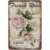 French Rose Decoration, Coffee Shop Decoration, Retro Rose, Retro Pastoral Art, Tin Painting, Home Decoration, Living Room Decor