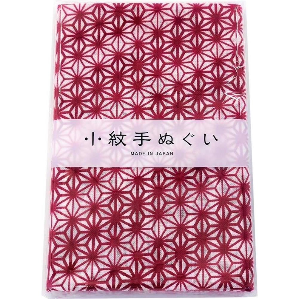 Miyamoto-Towel Japan-made Hand Towel Small Pattern Japanese Design Izumi Koubai 3390cm Asanoha (Burgundy) 33470