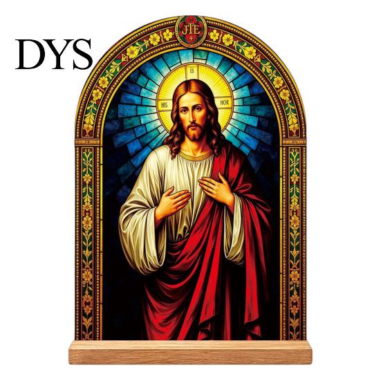 Exquisite Acrylic Table Centerpiece Catholic Statue Ornament, Tabletop Centerpiece, Freestanding Christian Unique Office Desk Accessories Religious