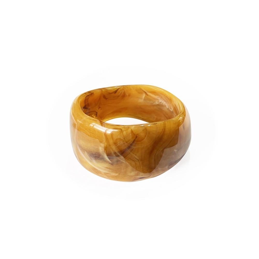 Bohemian Acrylic Bangle Smudging Retro  Hand Ring Creative Irregular Wide Bracelet  Gift