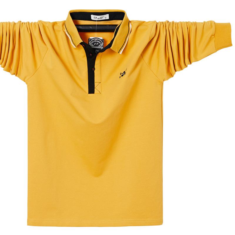 New Men's Business Moisture Wicking Casual-Long Sleeve Lapel T Shirt Lightweight Soft High Quality Fabric Anti-z Wrinkle Breathable Cotton Polo Shirt