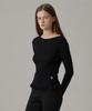 TTUDEMENT Boatneck Rib Knit_Black