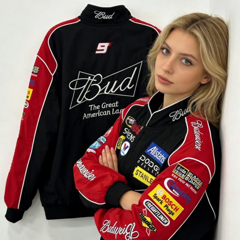 Budweiser Vyšívaná Cyklistická Bunda Pánská Dámská Sportovní Oblečení Lehké Těžké Možnosti