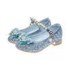 Girls' Pink Rhinestone High Heels - Elsa Princess Fashion Show Shoes, Spring/Autumn Style