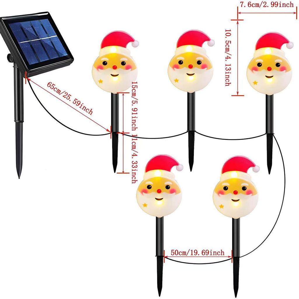 Solar Santa Claus LED Garden Stake Lights for Outdoor Lawn and Courtyard