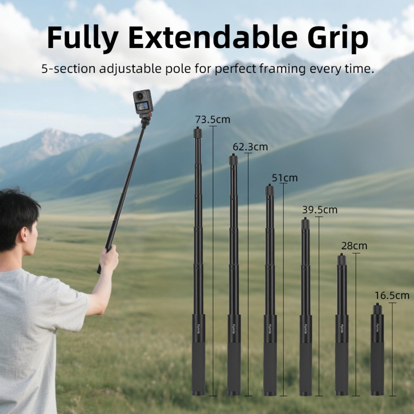 

Retractable Camera Mount Rod 16.5-73.5cm Ranging Lightweight Aluminum Alloy Stabilizers Suitable for Outdoor Photography 1