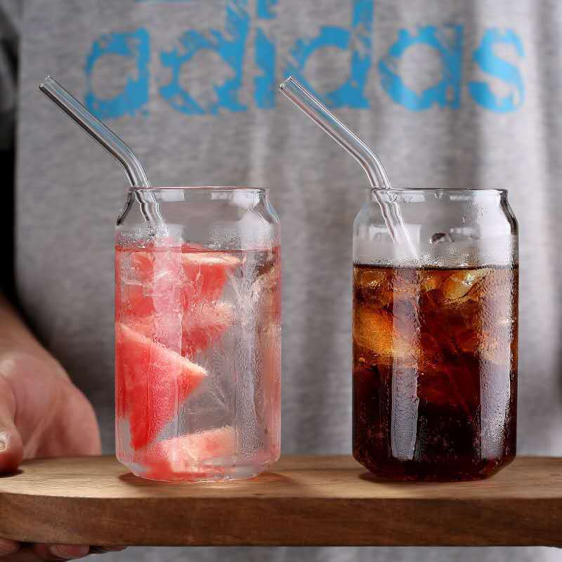 Premium Quality Crystal Clear Drinkware Boba Tea Cup Tumbler for Party Beer Glass Can Shaped Iced Coffee Soda & Bubble Boba Cup