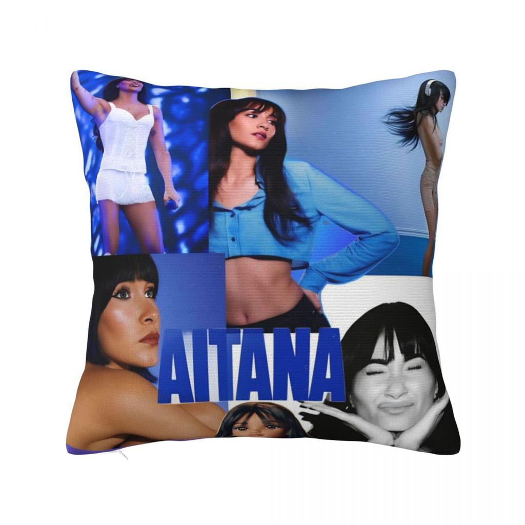 Aitana Spanish Music Singer Photo Pattern Pillow Cover Cushion Cover Square Pillow Case Morden Pillowcases For Living Room Chair