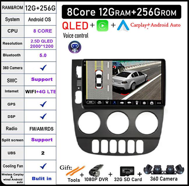 Car Radio For Mercedes Benz M-Class W163 ML 1997-2005 Android Auto Carplay BT Navigation GPSMultimedia Stereo WiFi+4G Video