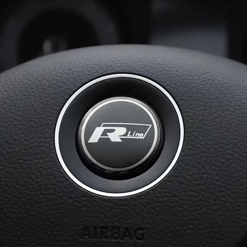 Do samochodu VW Kierownica Samochodowa Emblemat Naklejka Akcesoria Do Volkswagen R-line GTI R Polo Golf 7 8 Touareg Passat Tiguan Jett