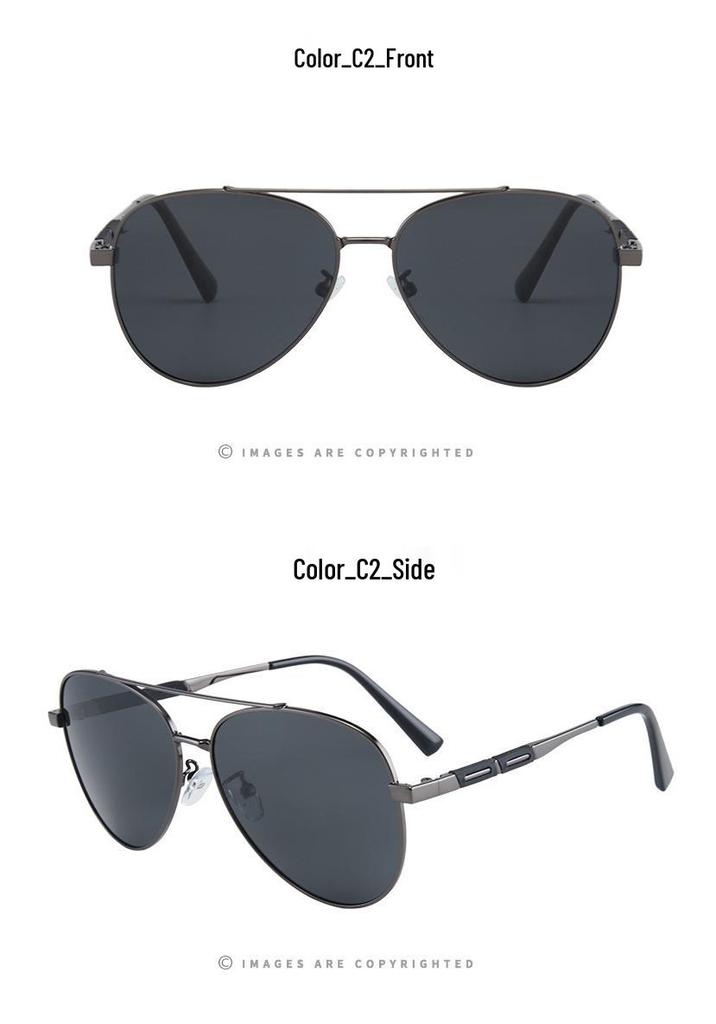 J8588 Ultra-Light European Aviator Sunglasses: Men's Large Frame Polarized UV Protection for Driving and Fishing.