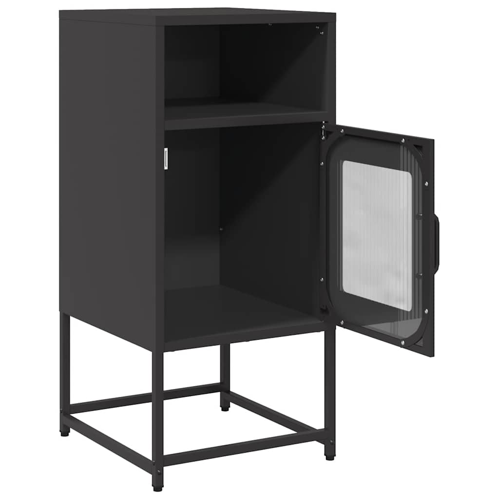 vidaXL Nachttisch Schwarz 36x39x78 cm Kaltgewalzter Stahl