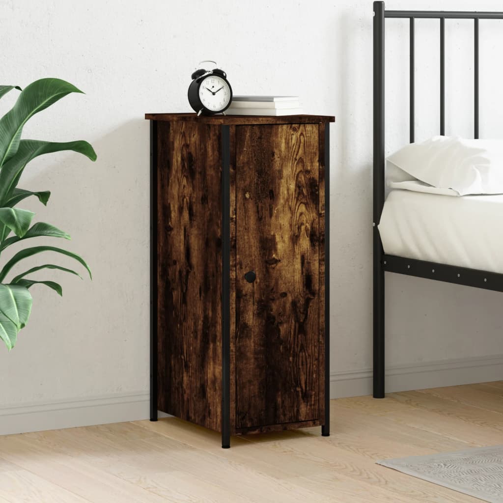 Nightstand Smoked Oak 32x42x80 Cm Engineered Wood