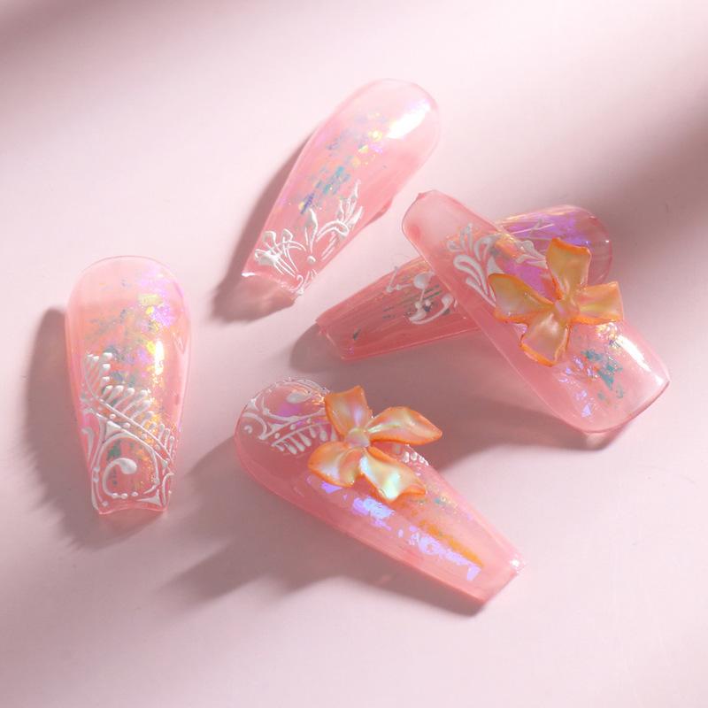 6 Grids 3D Cute Bow Nail Charms Holographic DIY Resin Aurora Decoration Valentine Nail Design Manicure Jewelry Accessories