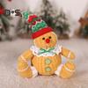 Gingerbread Man Doll Plush Christmas Doll Toy Soft Stuffed Sitting Cookie Gingerbread Festive Decor for Xmas New Year Gift