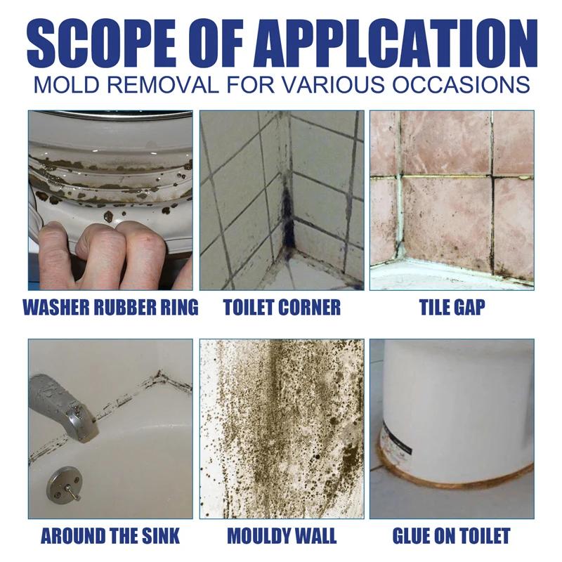 Mildew Stain Remover 60 ML Multi-Purpose Mildew Cleaner Mist Wall Mold Remover Mold Cleaning Spray For Toilet Tile Seams Washing