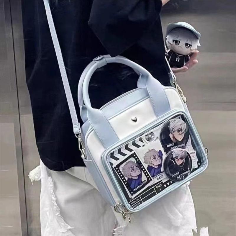 Sweet Cute Shoulder Bag Women Kawaii Japanese Clear Anime Ita Bag Ladies Leather Leather Square Large Capacity Crossbody Bag
