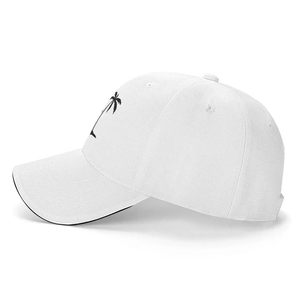 Coconut Tree On the Islet Shark Casual Baseball Cap Summer Trucker Hat Hot Sale Tennis Skate Hip Hop Hats WoUnisex Unisex Fashion