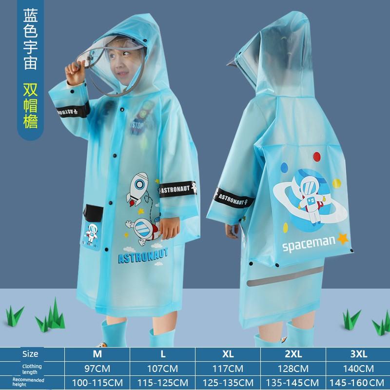 Children's Raincoat for Boys and Girls, Kindergarten School Rainwear, Transparent Cute Poncho-Style Raincoat for Toddlers and Students