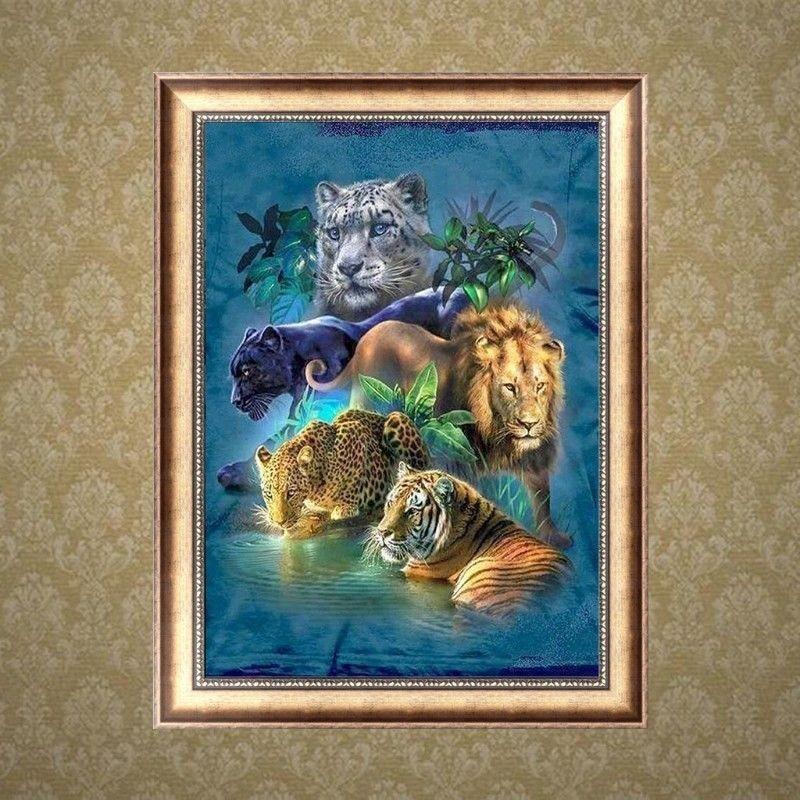 Exquisite 30x40cm Diy Dimond Painting With Four Holy Beasts Full Drill Canvas