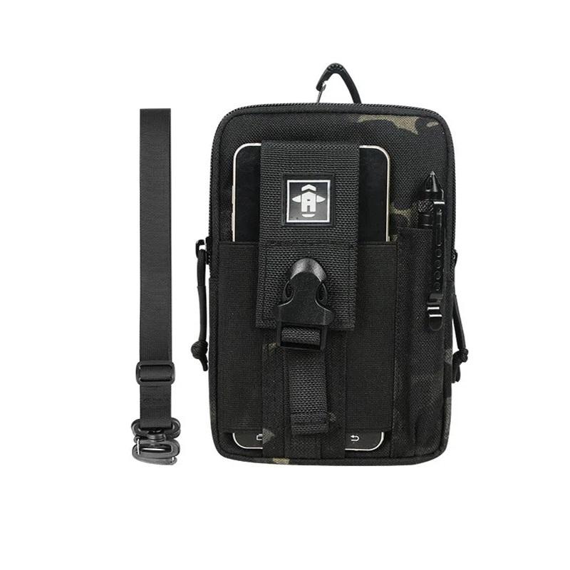Tactical Cell Phone Waist Pack Male Multifunctional Shoulder Crossbody Outdoor Tools Wear Belt Storage Running Work Hanging Bag