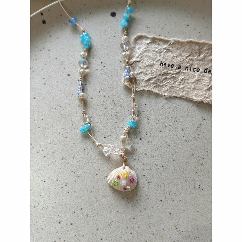 Vacanza al Mare~ Collana di Conchiglie Ragazze Accessori di Design di Nicchia di Alta Gamma Vento da Vacanza in Spiaggia Catena per la Clavicola