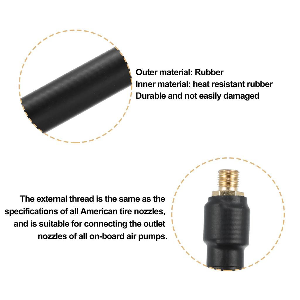 X AUTOHAUX Tire Valve Connection Pipe Air Inflator Extension Rubber Hose Vent Flexible Copper 30cm Female Thread for Car Motorcycle