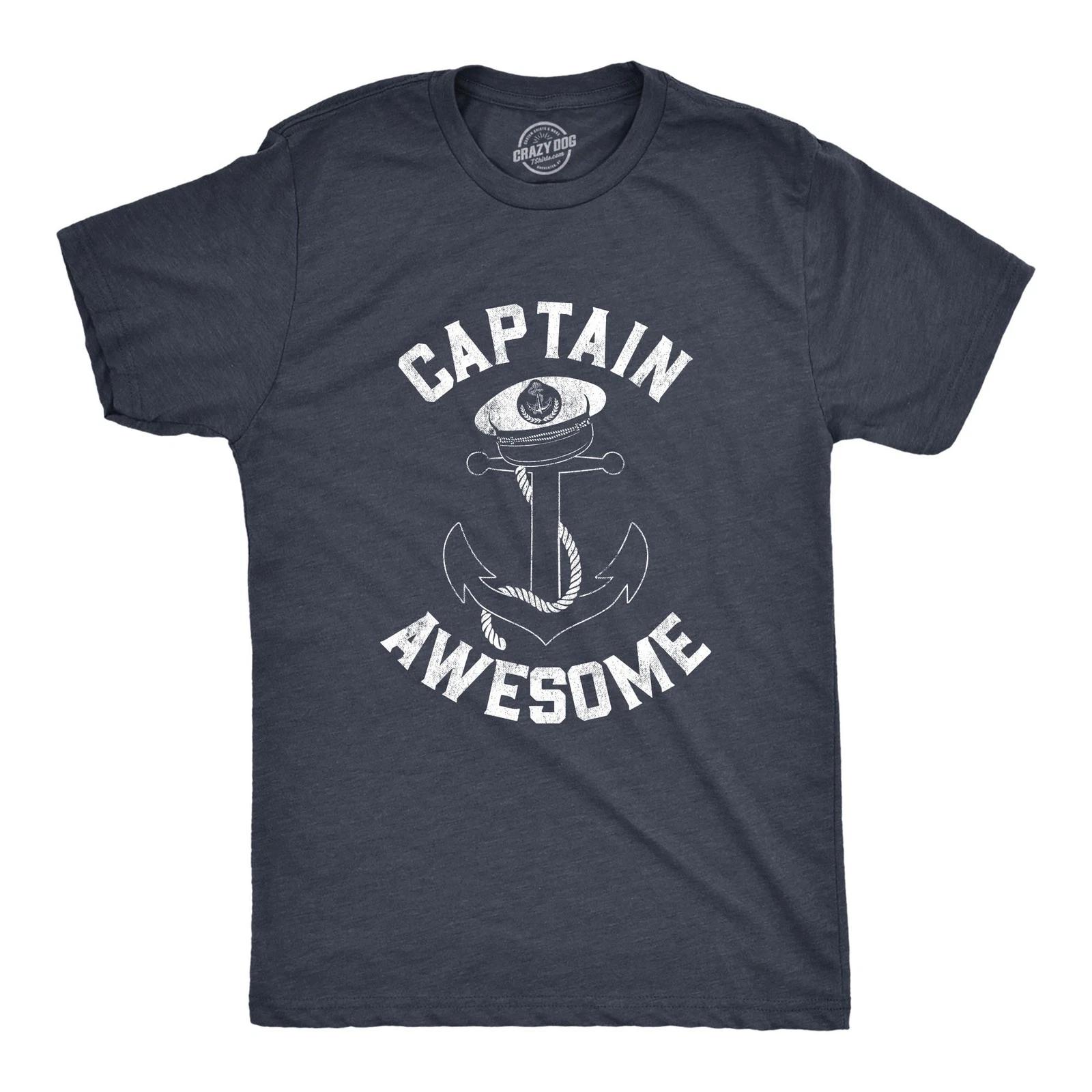 Mens Captain Awesome T Shirt Funny Sarcastic Boating Tee XXL