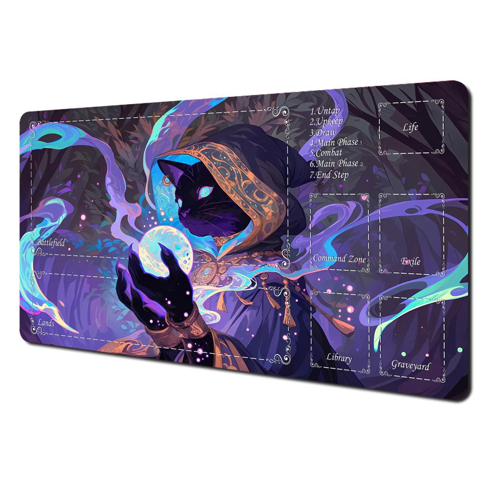 Raccoon Wizard Theme MTG Playmat Magic Card Battle Mat NonSlip Durable XCM Commander Playmat Tapete Magic Mtg Gaming Mats