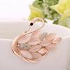 Korean Style Cat's Eye Swan Brooch Scarf Buckle Lapel Pin Elegant Fashion Accessory