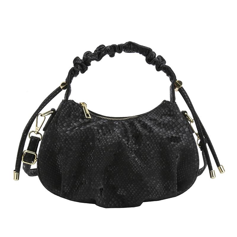 New Niche Design Fish Scale Pattern Portable Pleated Bag Casual Fashion Commuting Versatile Soft Leather Messenger Women's Bag