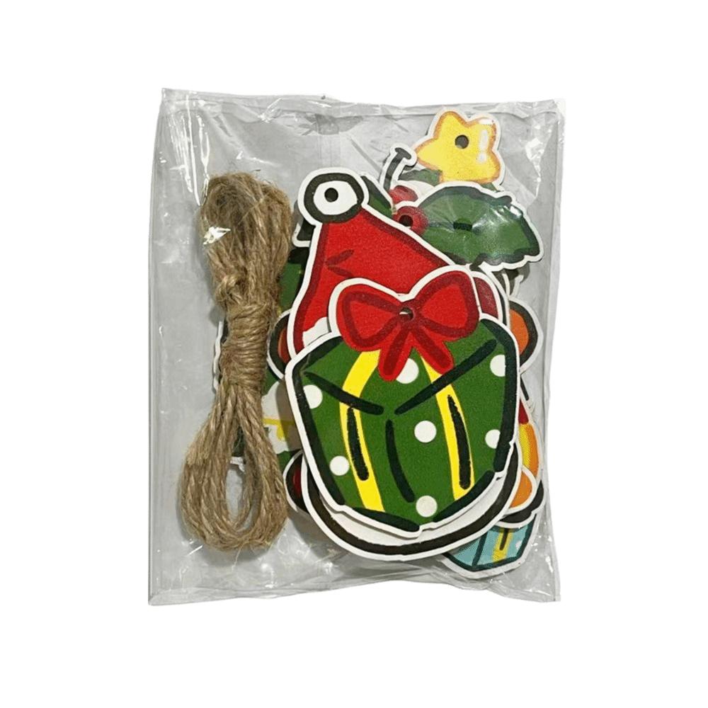 Handicrafts Wooden Christmas Wooden Pendant DIY Ornament Cartoon Xmas Tree Ornament Hanging Navidad Decoration Home Door