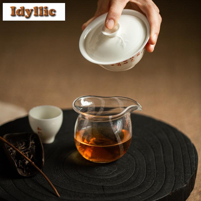 100ml Handbemalte Kalligraphie Sorglos Gaiwan Japanische Teeterrine Teeschale mit Deckel Set Teezubereitung Deckelschale Teegeschirr Zubehör