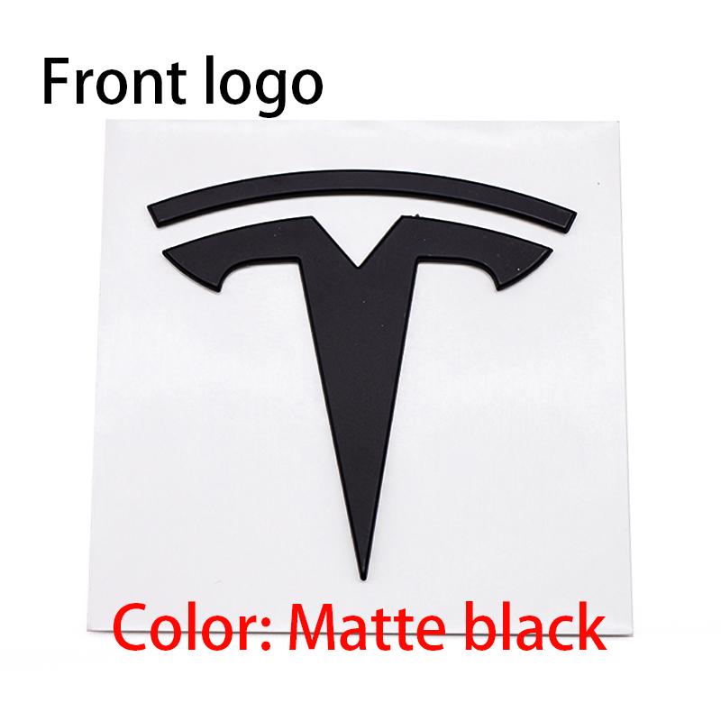 QSGMX1 3D For Tesla Logo ABS TESLA Model 3 Mode Y Car Front Hood Logo Cover Emblem Sticker Styling Auto Body Rear Trunk Badge
