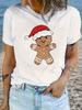 Gingerbread Man Christmas Santa Hat T-shirt