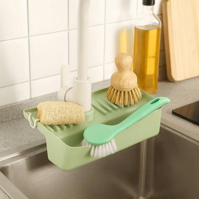 Spritzwassergeschützter Wasserhahn-Abtropf-Aufbewahrungsständer Anti-Rutsch Platzsparend Schwamm-Tuch-Aufbewahrungsständer TRP Hohl-Abtropf-Design