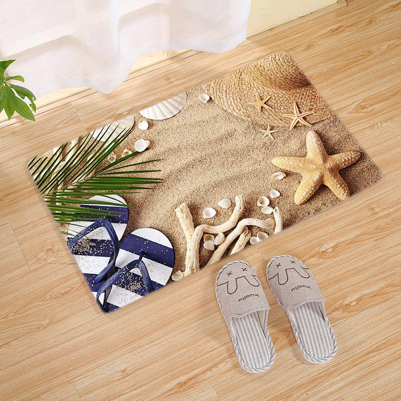 Shell Sea Doormat Bathroom Kitchen Floor Mat Door Rugs Nordic Beach Starfish Carpet Non-Slip Mat 3 Sizes Felpudo Paillasson