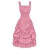 European & American Plus Size Steampunk Gothic Victorian Ruffled Sleeveless Women's Dress