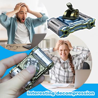 Metalltank Fidget Spinner Verformbarer Stress Angst Relief Tragbares Reisespielzeug für Kinder Teenager Erwachsene Fingertip Spinning Gyro Sensorisches Spielzeug