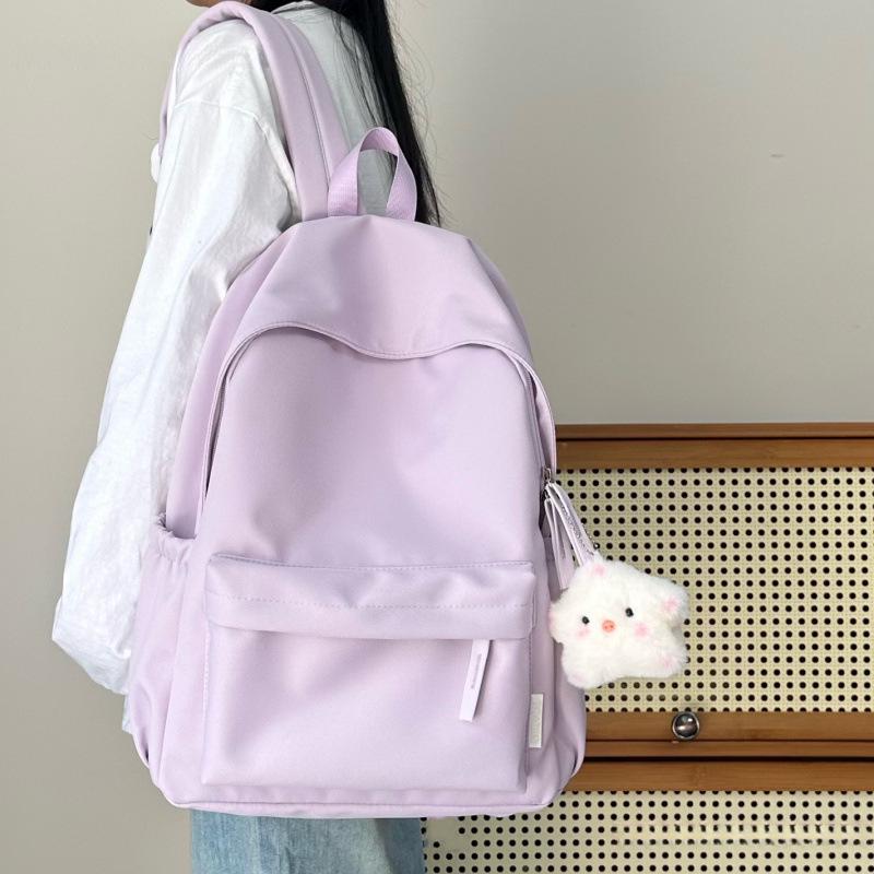 Stylish Solid Color Backpack for Junior High Girls & College Students