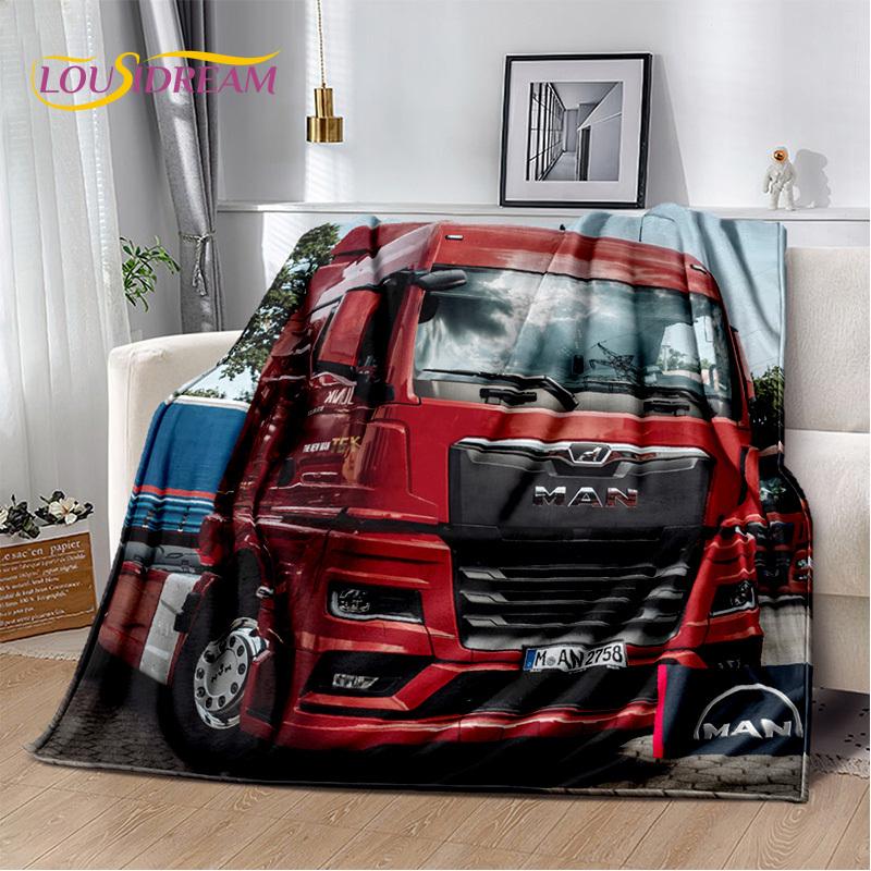 HD Man Truck Lorry 3D Printing Soft Flannel Blankets,Throw Blanket Comfortable Blanket for Picnic Beds Sofa Home Bedroom Gifts