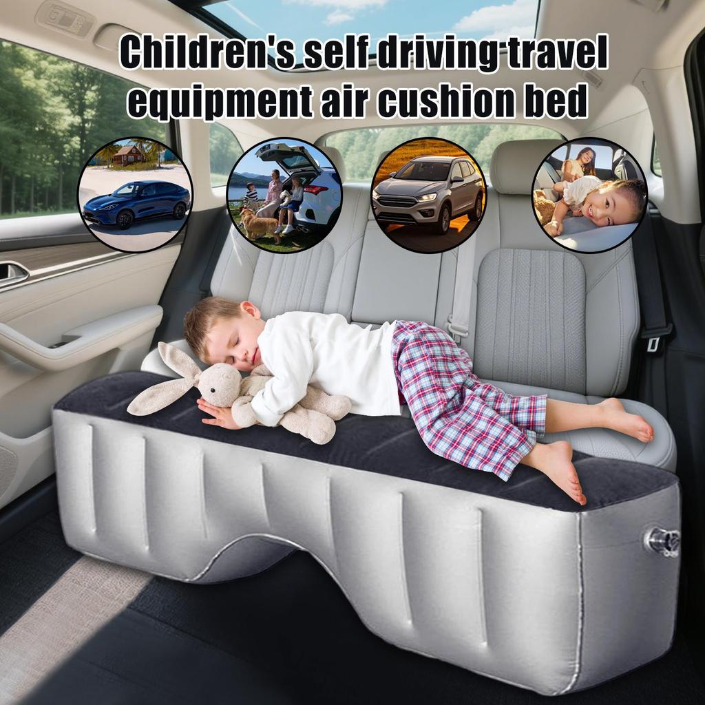 Colchão de Ar Inflável para Banco Traseiro de Carro, Colchonete de Dormir com Bomba de Ar, Almofada de Viagem Portátil para Acampamento, Caminhada, Tour de Carro Próprio ao Ar Livre