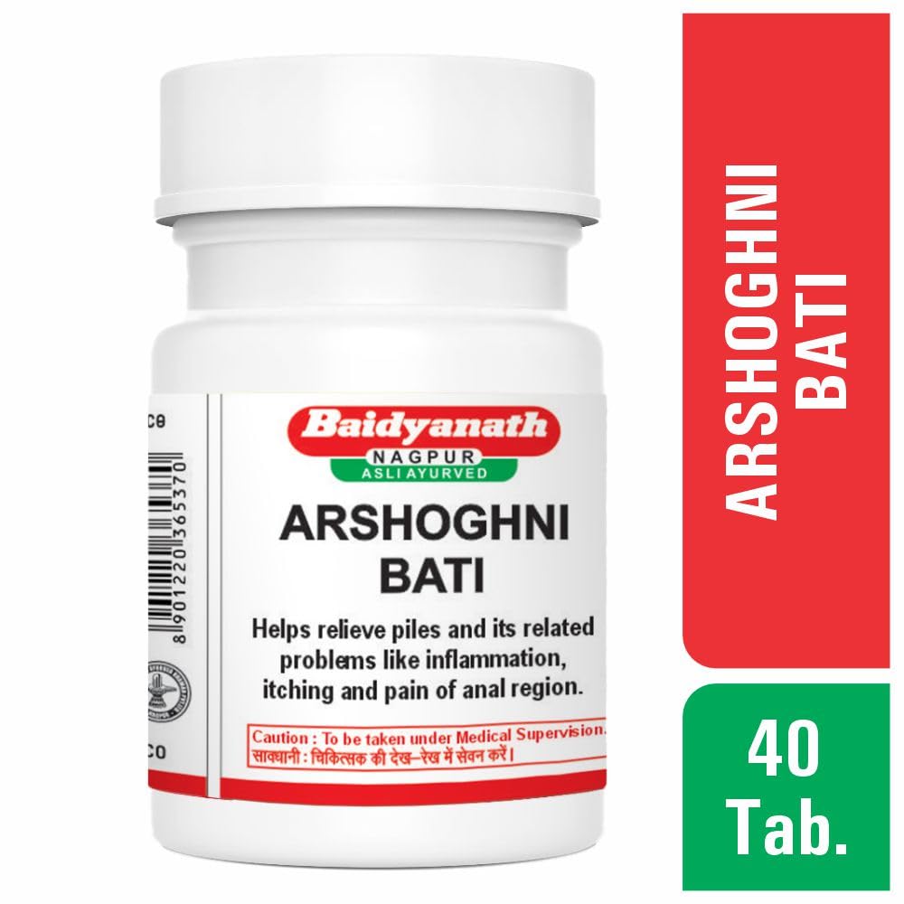 Baidyanath Asli Ayurved Arshoghni Bati 40 Tablets Herbal Ayurvedic Digestive Support for Daily Wellness