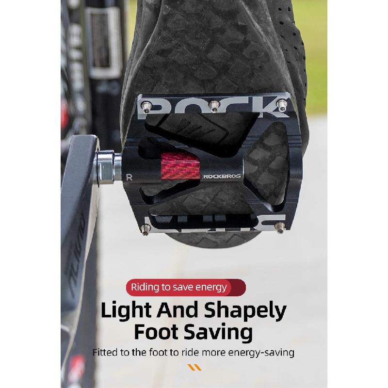 ROCKBROS Bicycle Pedals Alloy Bearings Cycling Pedals Platform Bike Flat Pedal Pedals Reflective Anti-slip MTB Bike Accessories