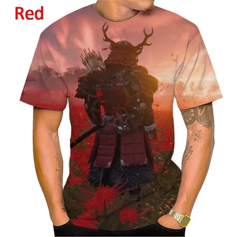T-shirt Grafiche Calde Gioco Ghost Of Tsushima Stampa 3D Casual Manica Corta Magliette Stampa Integrale T-shirt Oversize Streetwear