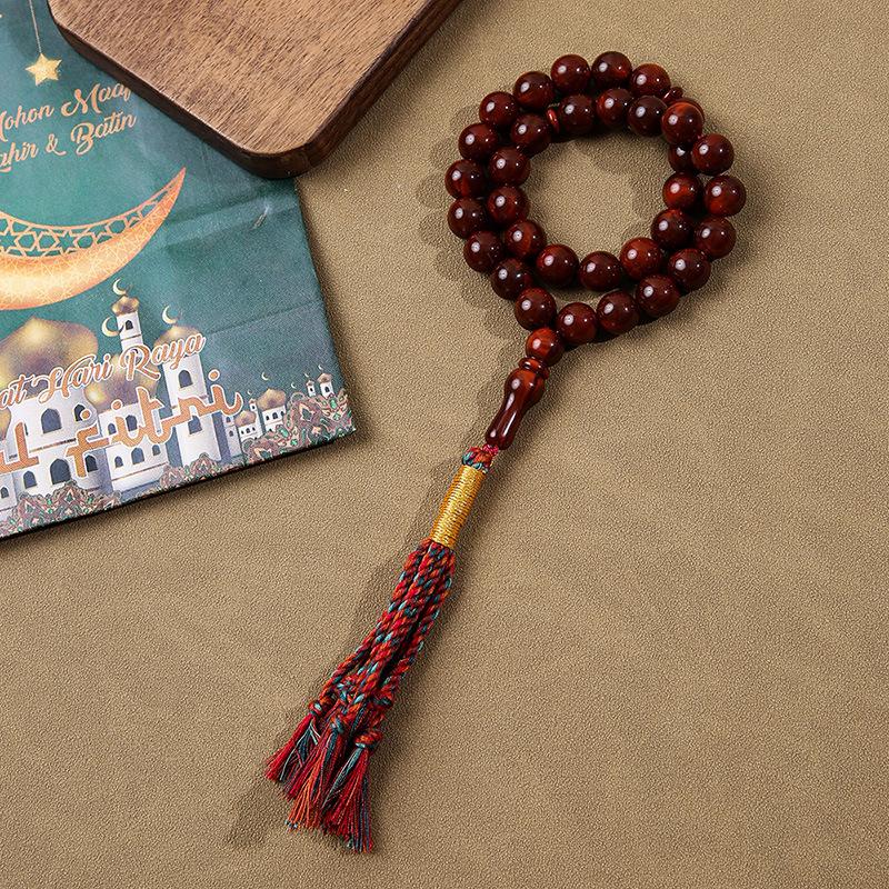 Κλασικό Ισλαμικό Κομπολόι Προσευχής με 33 Χάντρες και Φούντα