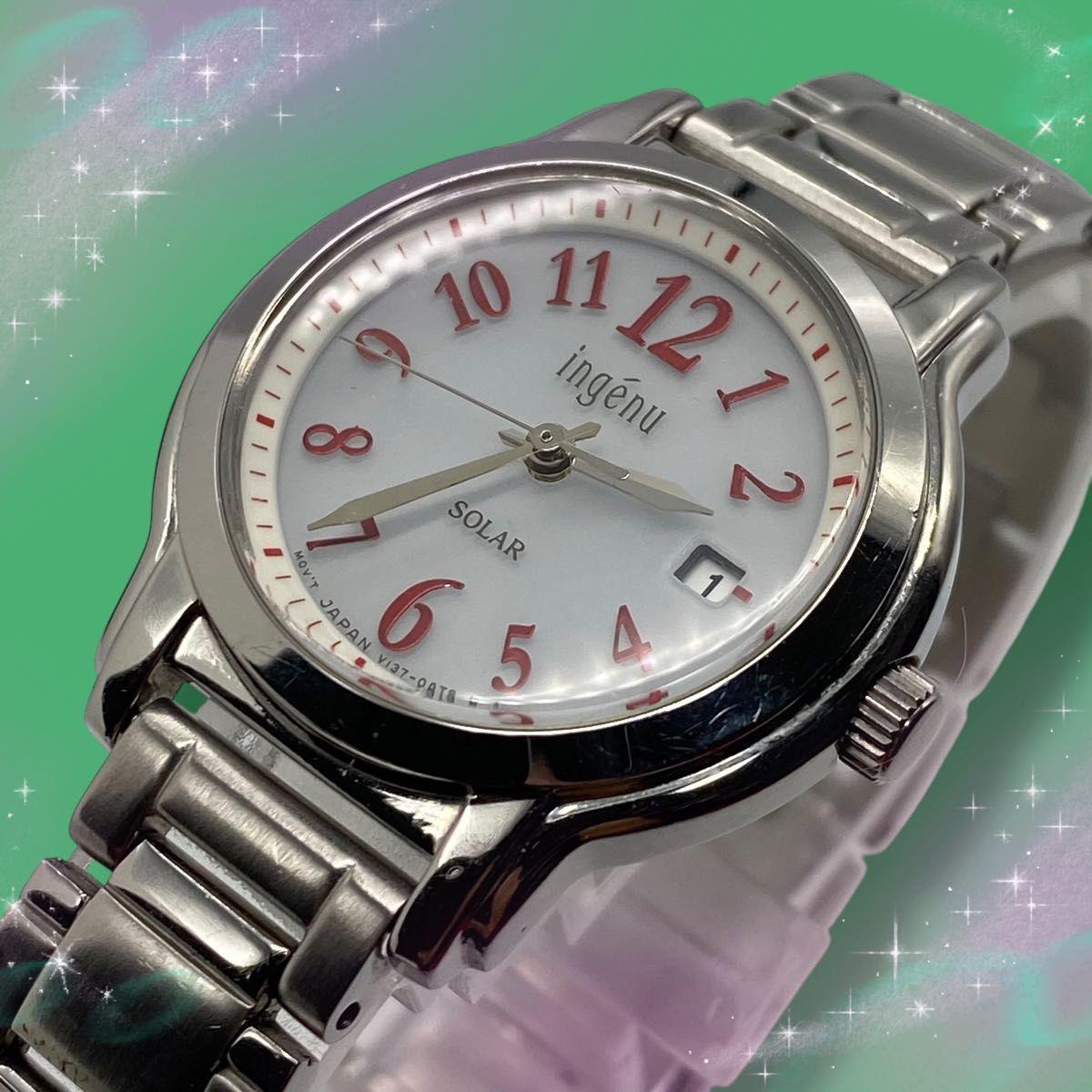 Good Condition Working Item Seiko Alba Angne Ladies Watch Date Solar