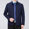 Hochwertige Reversjacke für Männer mittleren Alters im Frühling und Herbst Maulbeerseide Business Casual lockere Oberteile für Väter mittleren und höheren Alters
