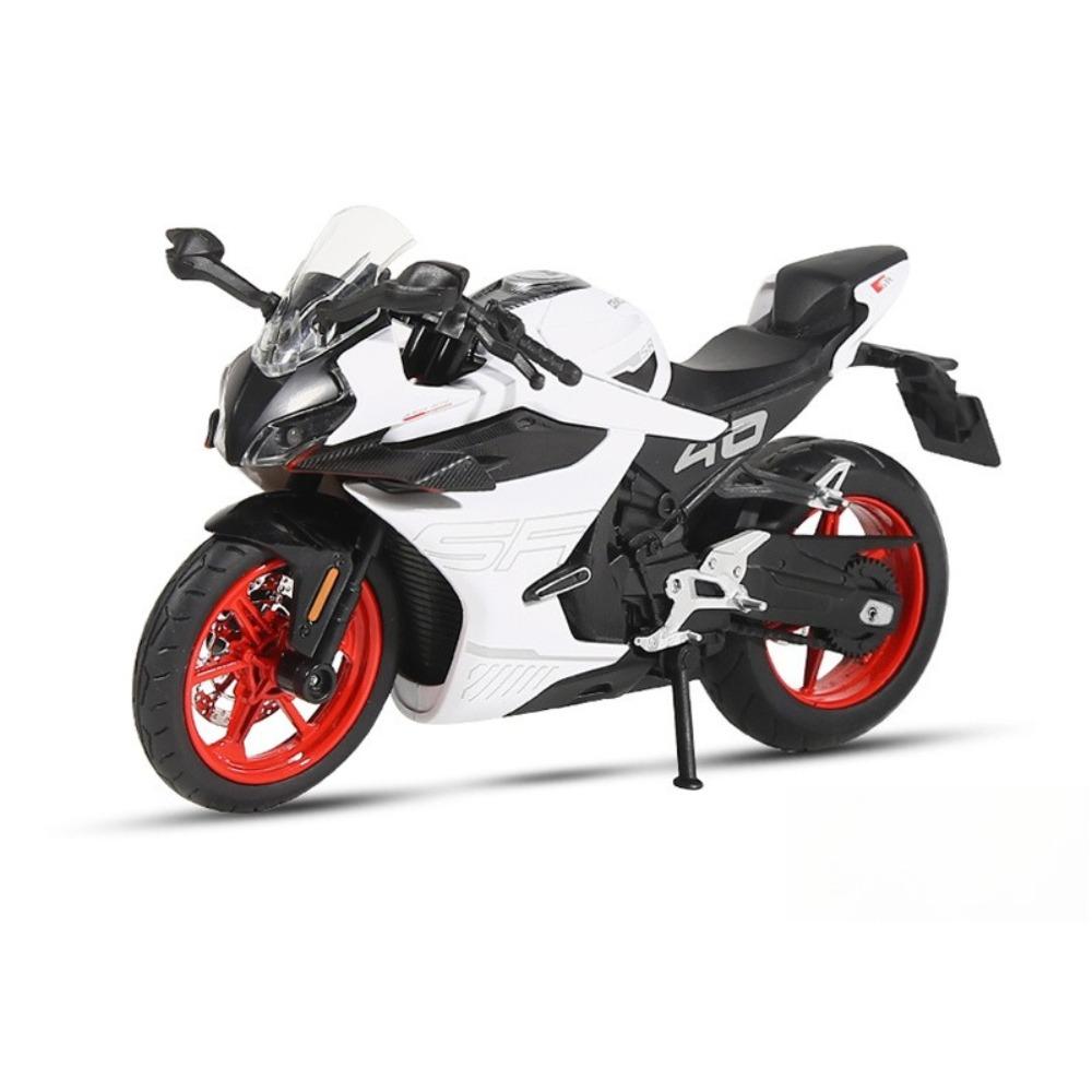 

1/12 Модель мотоцикла CFMOTO 450SR Cool Alloy, Доминирующий обтекаемый корпус, Имитация звука и света, Резиновые шины белый
